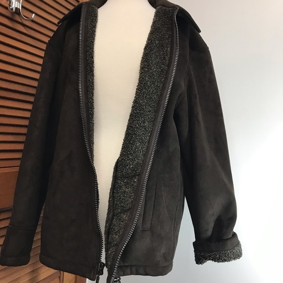 Access/Men Dark Brown Suede Like Jacket - Picture 4 of 8